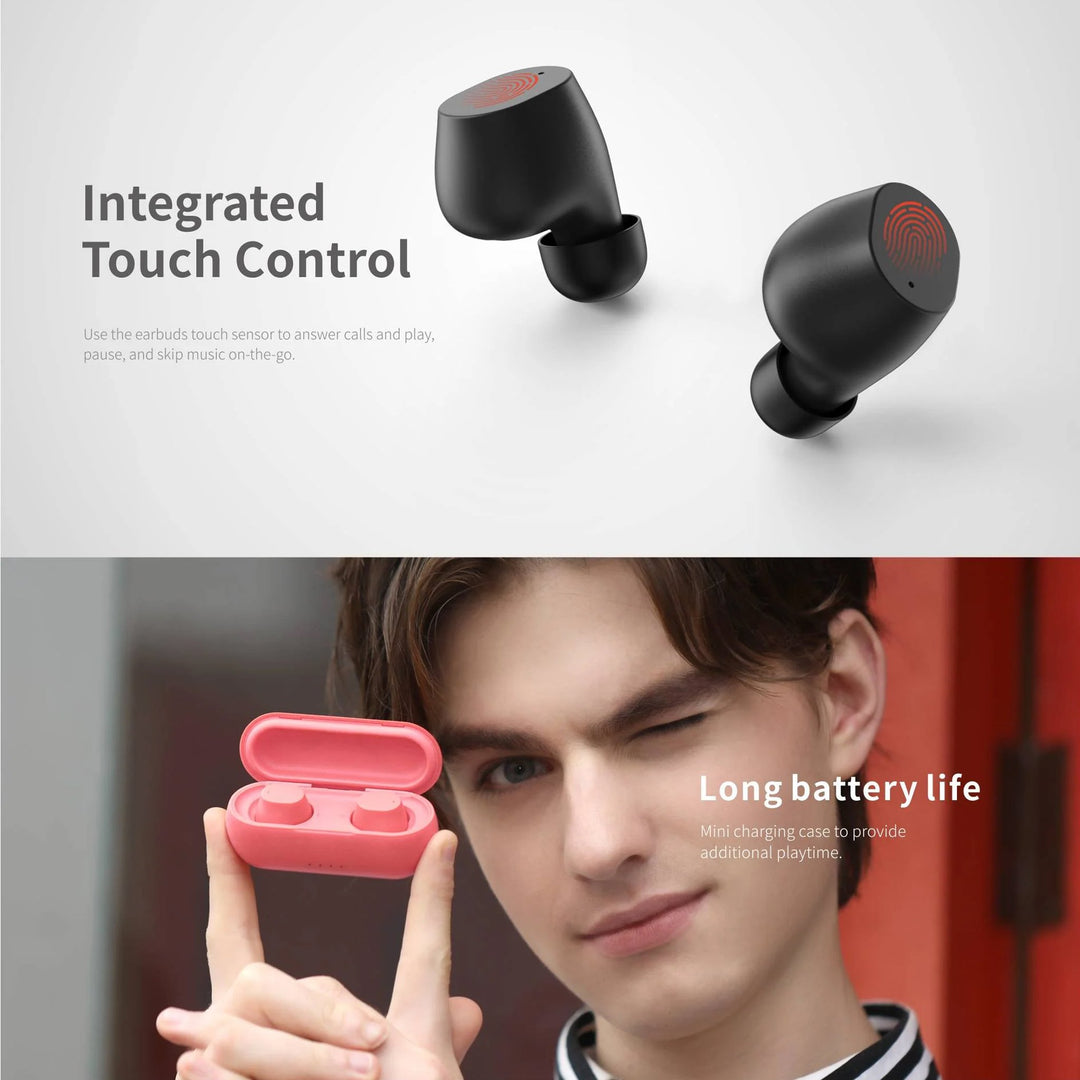 Auriculares Bluetooth Havit Earbuds Rosa IPX5 Táctiles 6H
