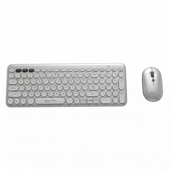 Combo Havit Teclado y Mouse Inalámbricos Gris – Teclado 104 Teclas + Mouse
