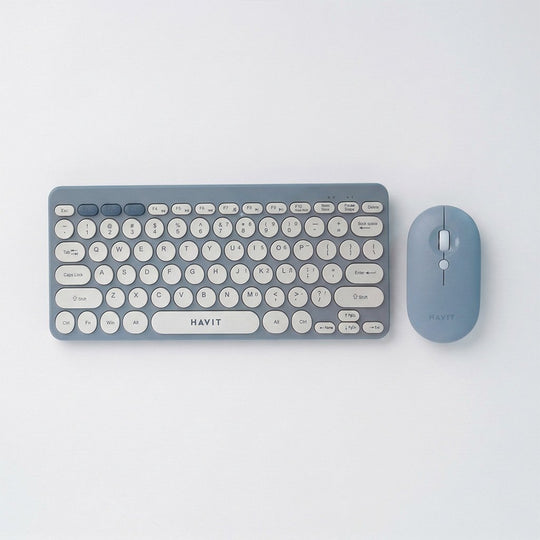 Combo Havit Teclado y Mouse Inalámbrico Azul