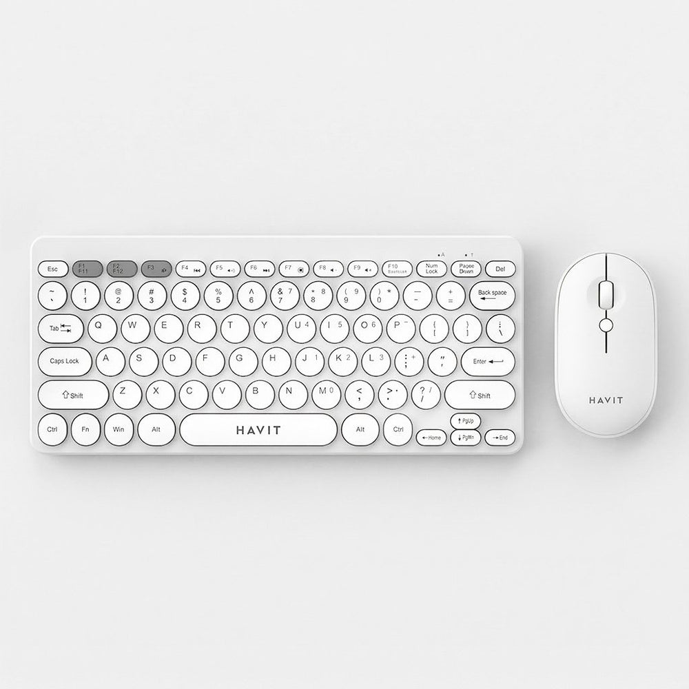 Combo Havit de Teclado y Mouse Inalámbrico – Blanco