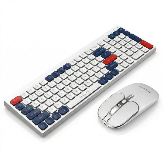 Combo Havit Teclado y Mouse Inalámbrico Bluetooth y 2.4GHz – Teclado 106 Teclas + Mouse 1600 DPI