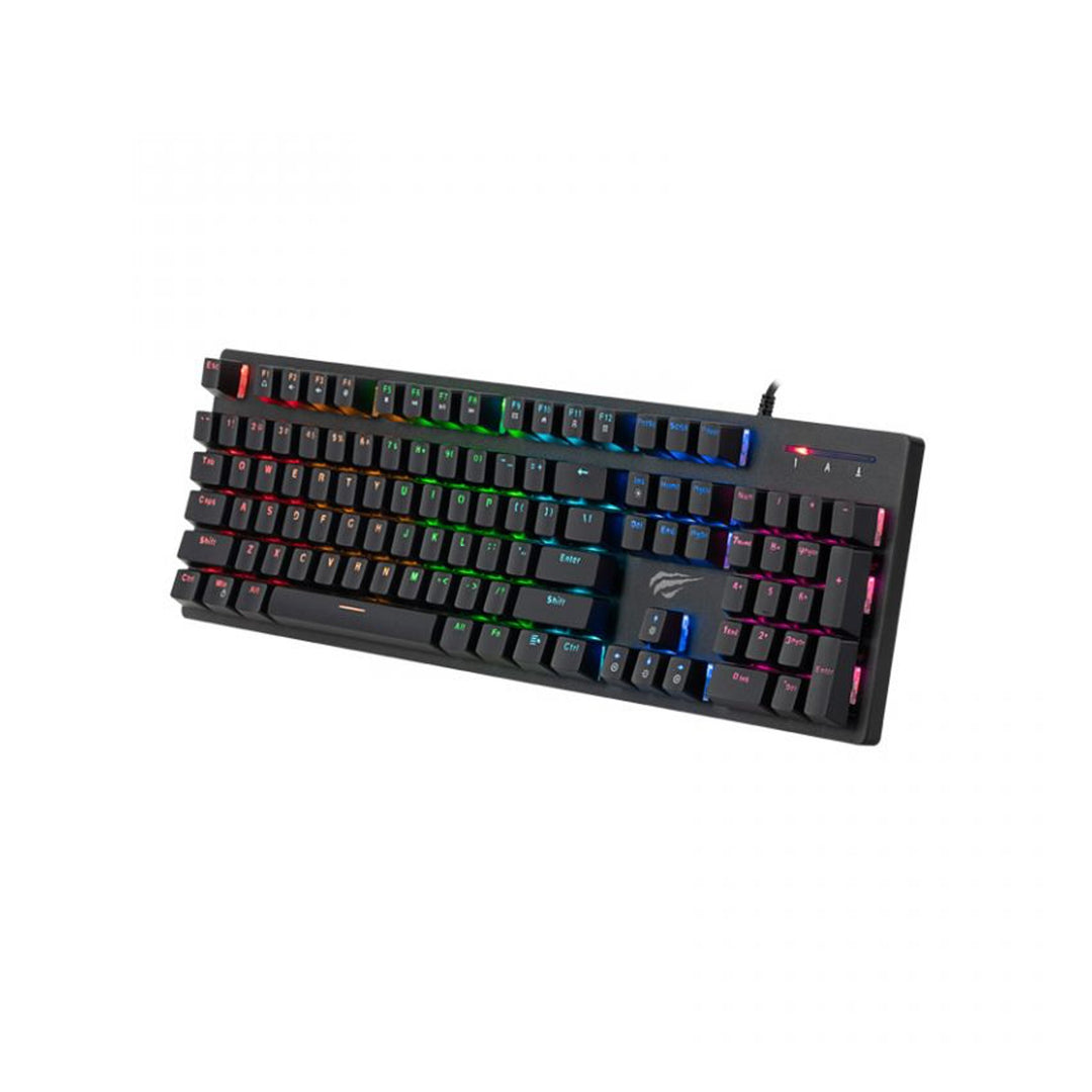 Teclado Mecánico Gamer Havit RGB Switch Blue Español QWERTY