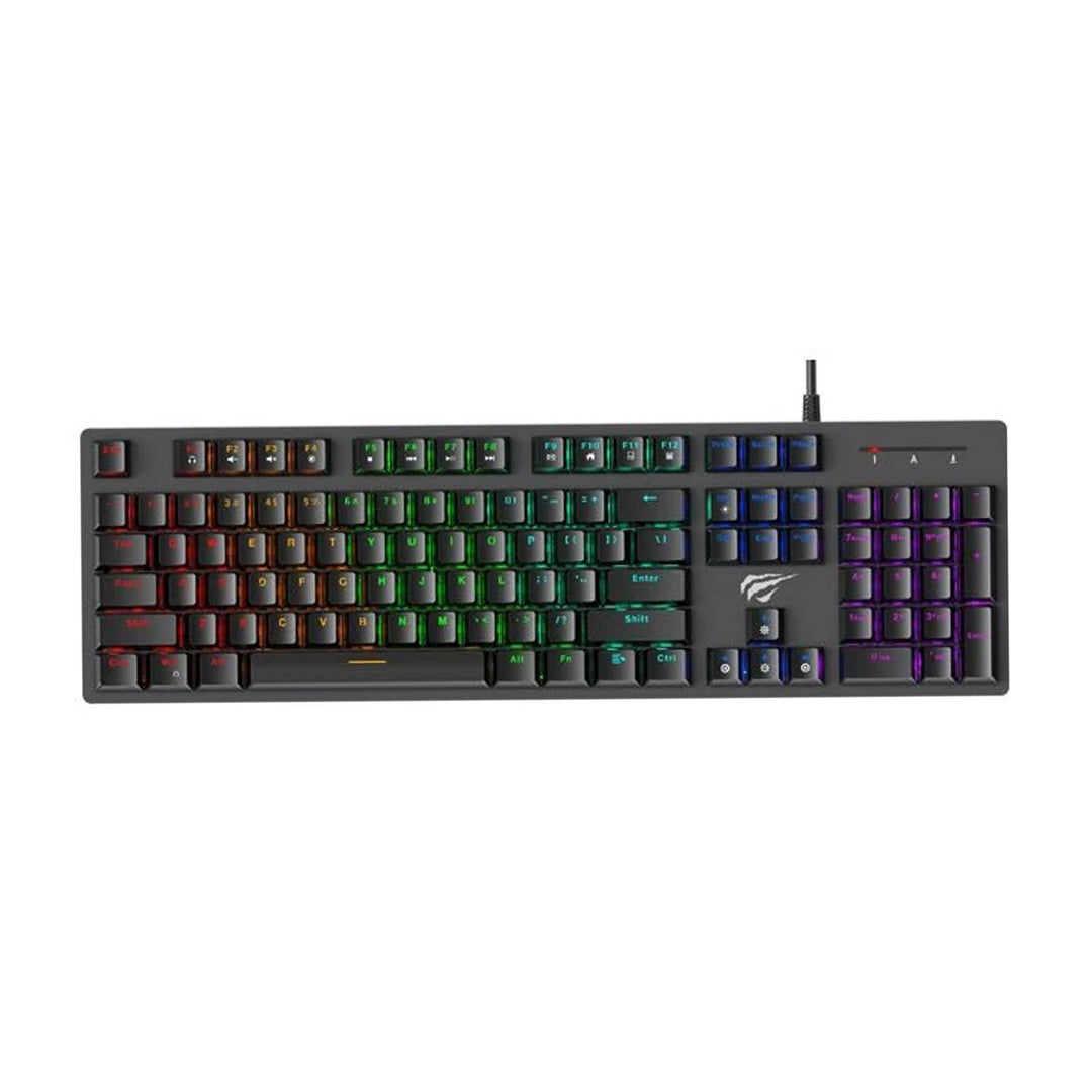 Teclado Gamer Mecánico Havit Retroiluminado 104 Teclas USB Inglés