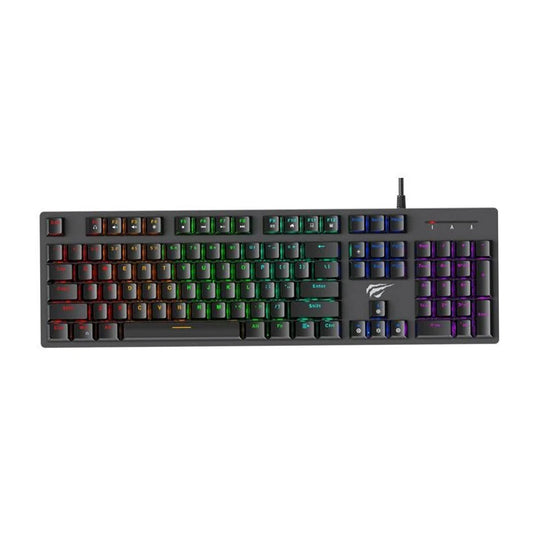 Teclado Gamer Mecánico Havit Retroiluminado 104 Teclas USB Inglés