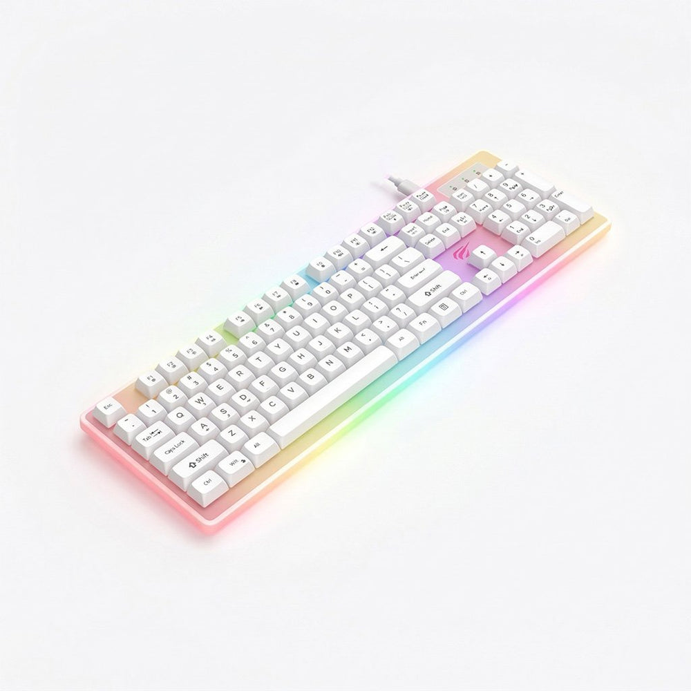 Teclado Gamer Blanco Retroiluminado RGB – 104 Teclas