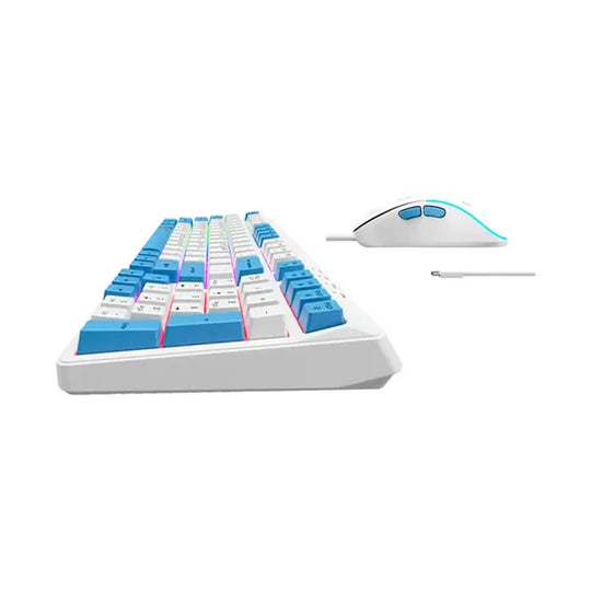 Combo Teclado y Mouse Havit KB891 USB Blanco y Azul