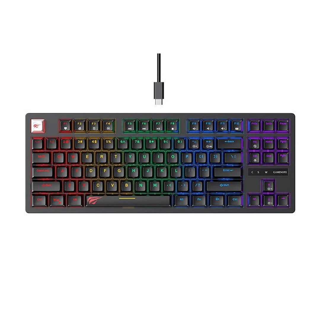 Teclado Mecánico Gamer Havit KB892 RGB 87 Teclas Switch Blue