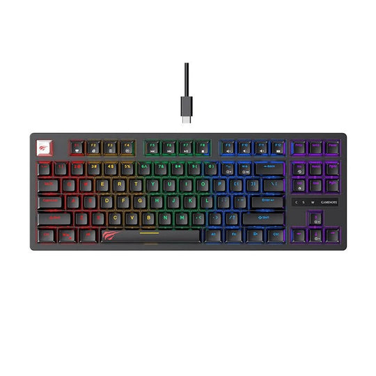 Teclado Mecánico Gamer Havit KB892 RGB 87 Teclas Switch Blue