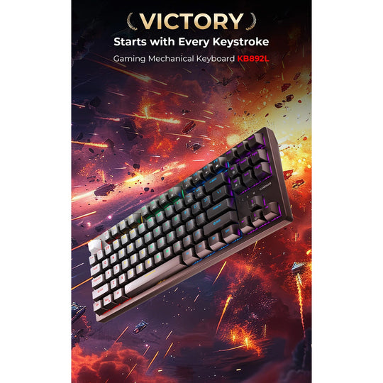 Teclado Mecánico Gamer Havit KB892 RGB 87 Teclas Switch Blue