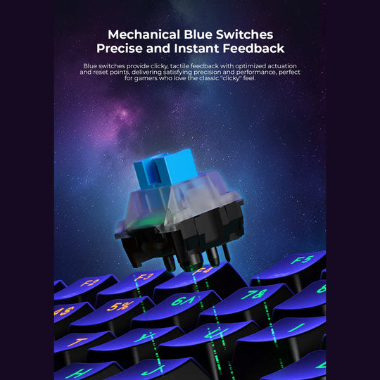 Teclado Mecánico Gamer Havit KB892 RGB 87 Teclas Switch Blue