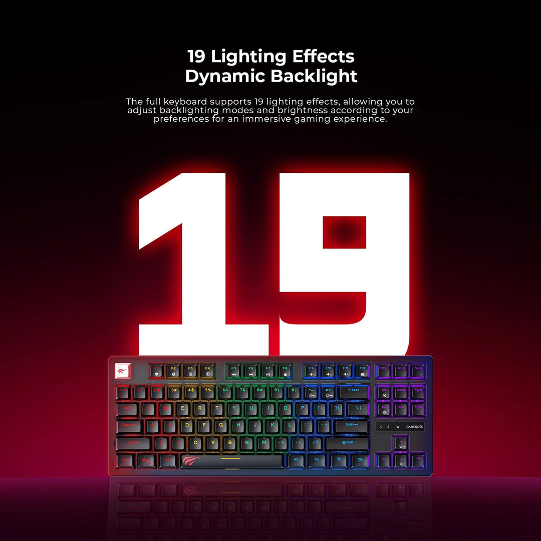 Teclado Mecánico Gamer Havit KB892 RGB 87 Teclas Switch Blue