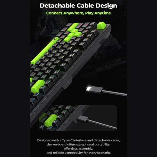Teclado Mecánico Gamer Havit RGB 104 Teclas Switch Blue Negro Verde