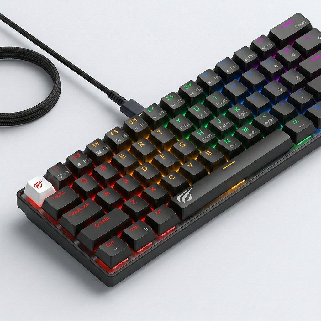 Teclado Mecánico Gamer Havit Retroiluminado USB-C – Negro