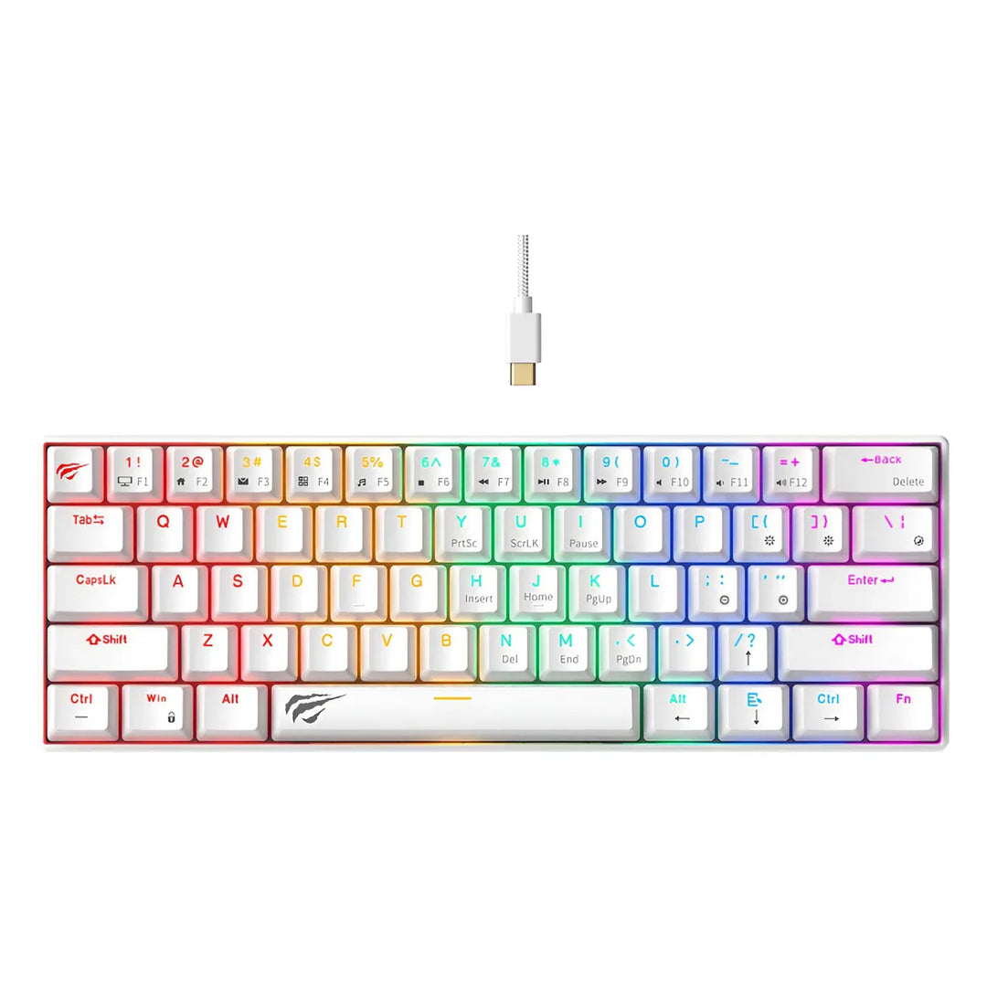 Teclado Mecánico Havit KB903L 60% Retroiluminado – Blanco