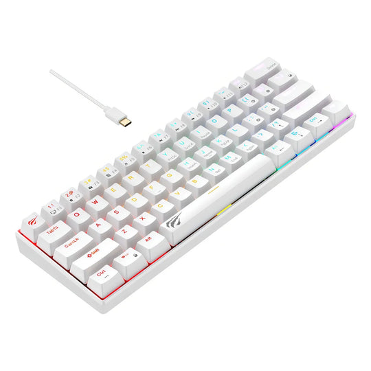 Teclado Mecánico Havit KB903L 60% Retroiluminado – Blanco