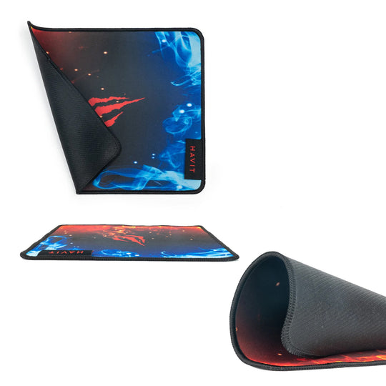 Mousepad Gamer Havit 70×30 cm Fuego y Hielo – Alfombrilla Gaming Antideslizante