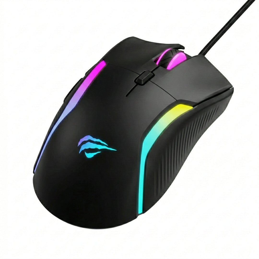 Mouse Gamer Havit Retroiluminado USB 7200 DPI – Negro Translúcido con Cable