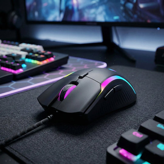 Mouse Gamer Havit Retroiluminado USB 7200 DPI – Negro Translúcido con Cable