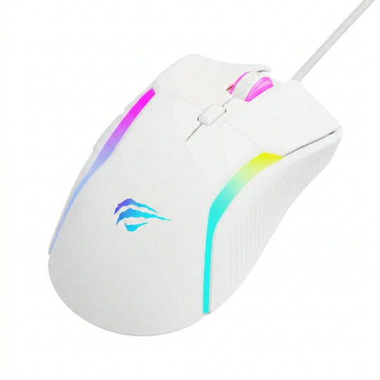 Mouse Gamer Havit Retroiluminado USB 7200 DPI – Transparente con Cable 1.6 m