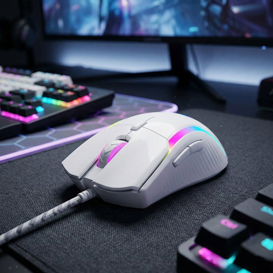 Mouse Gamer Havit Retroiluminado USB 7200 DPI – Transparente con Cable 1.6 m