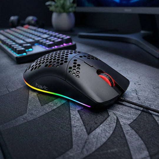 Mouse Gamer Retroiluminado Havit MS1023 6400 DPI USB Programable – Negro