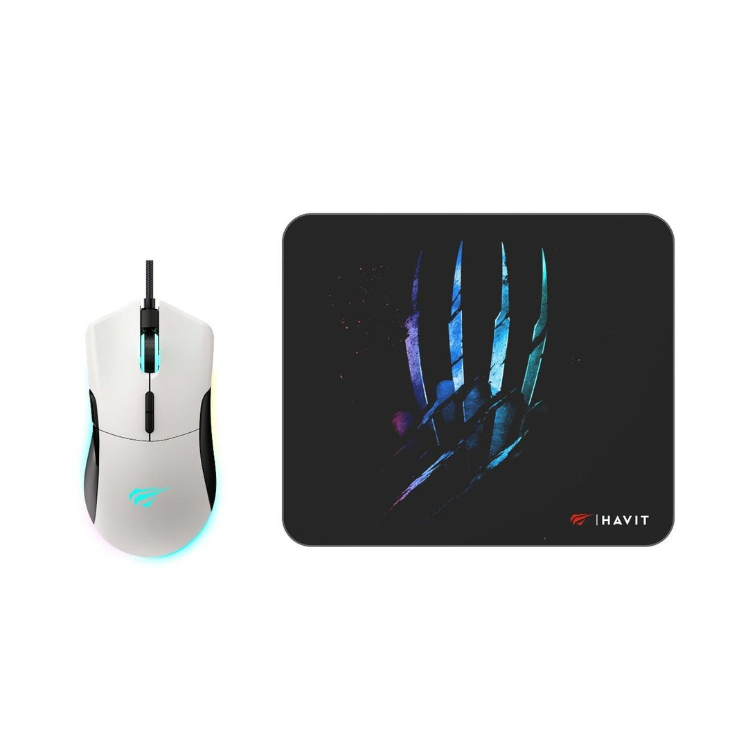 Kit Gamer Havit MS1037CM Mouse + Mousepad RGB 7200 DPI