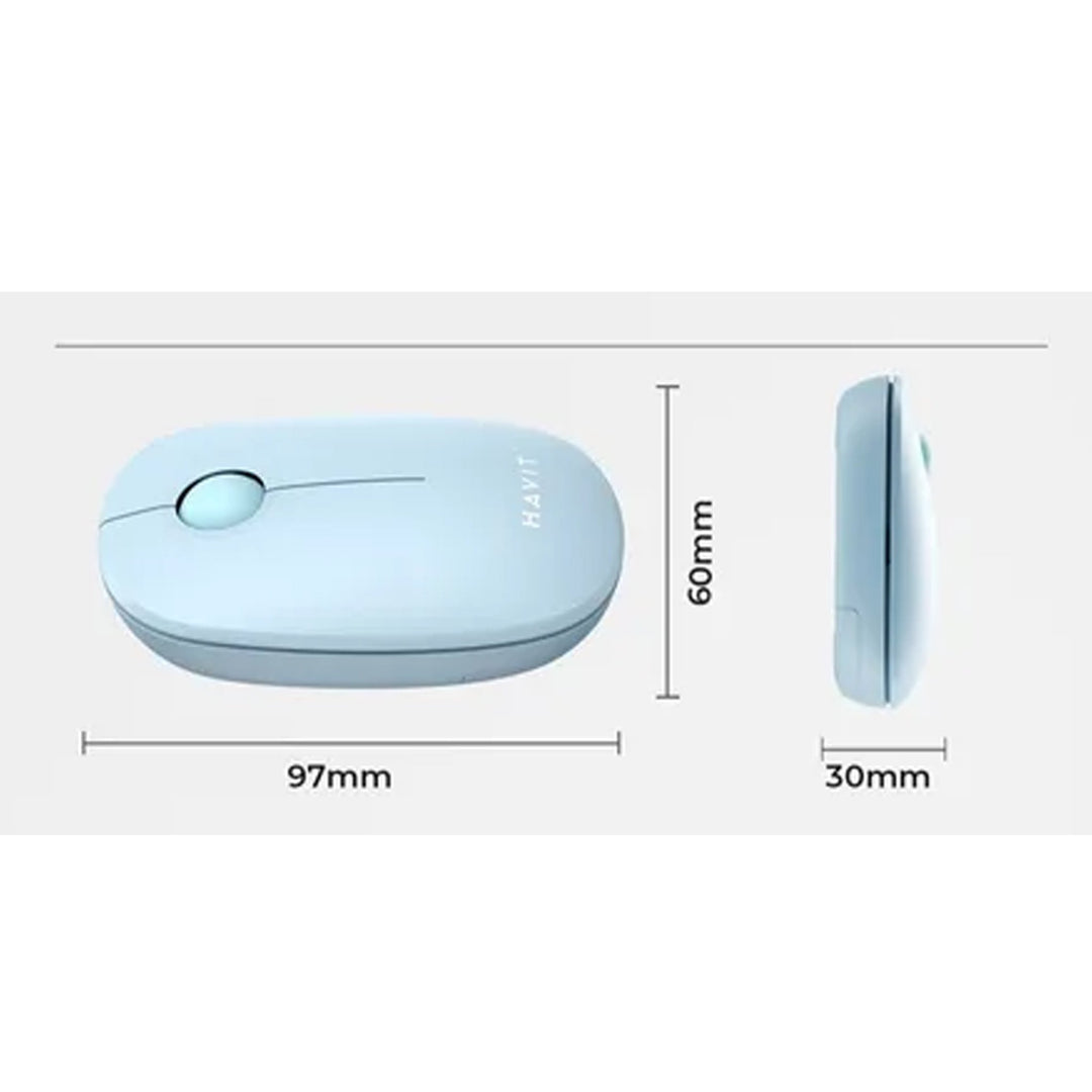 Mouse Inalámbrico Havit MS57 Celeste