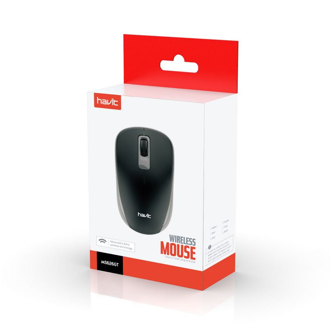 Mouse Inalámbrico Havit MS626GT Negro y Gris
