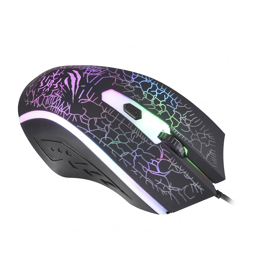 Mouse gamer Havit con cable de 1.5 m y luces, negro