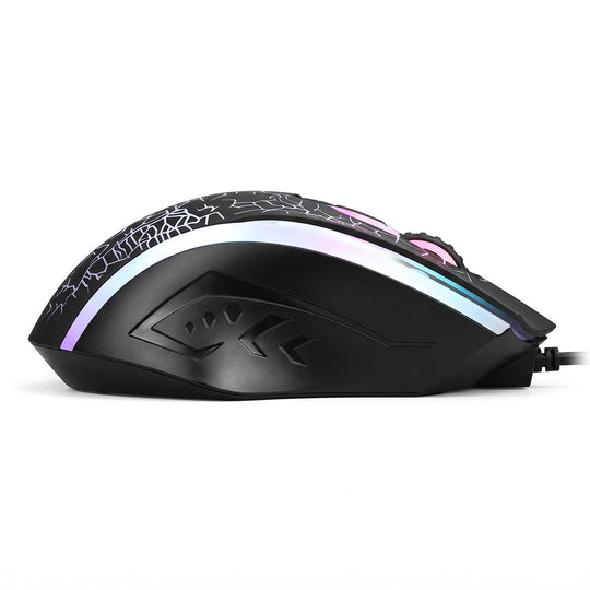 Mouse gamer Havit con cable de 1.5 m y luces, negro