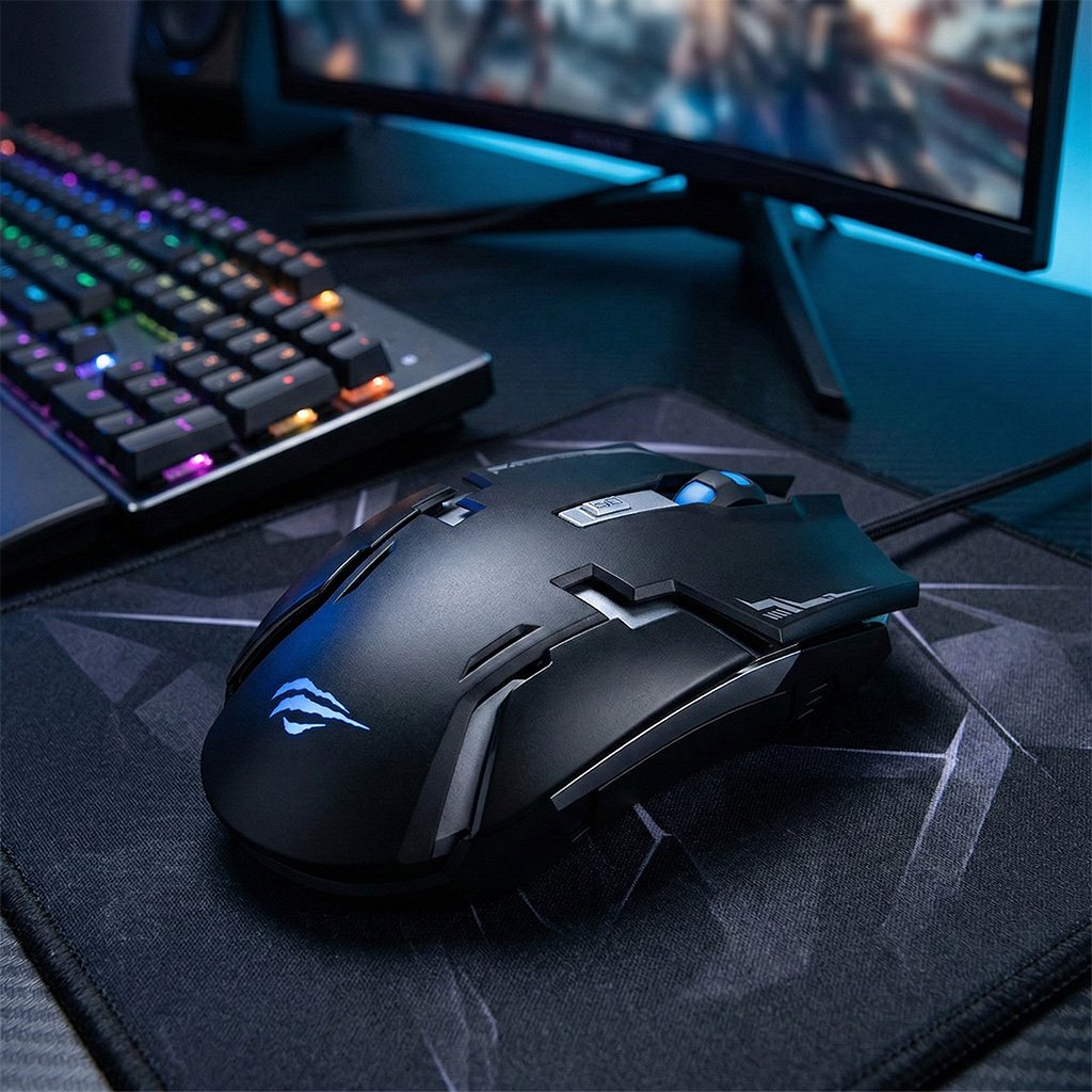 Mouse Gamer Havit HV-MS749 USB con Cable 1.5 m – 3200 DPI Iluminación LED