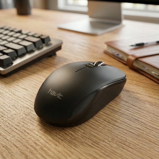 Mouse Havit USB 1000 DPI con Cable 1.35 m – Negro
