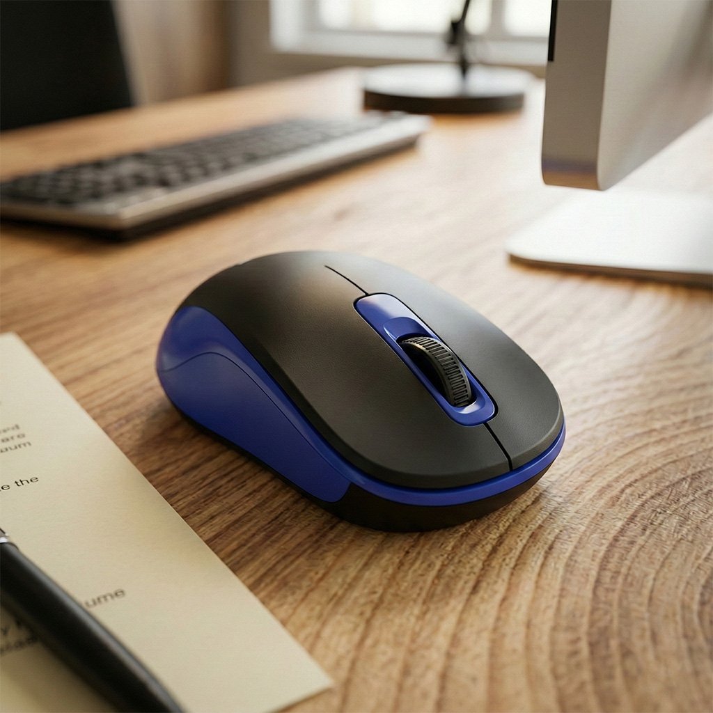 Mouse Havit USB 1000 DPI con Cable 1.35 m – Negro y Azul
