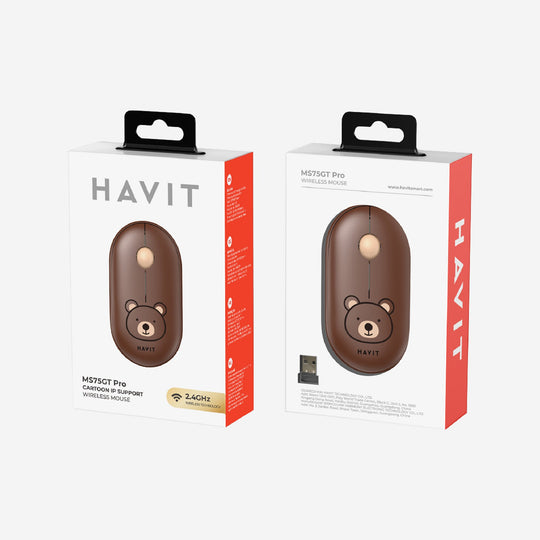 Mouse Inalámbrico Havit MS75GT Infantil Oso Marrón 1600 DPI