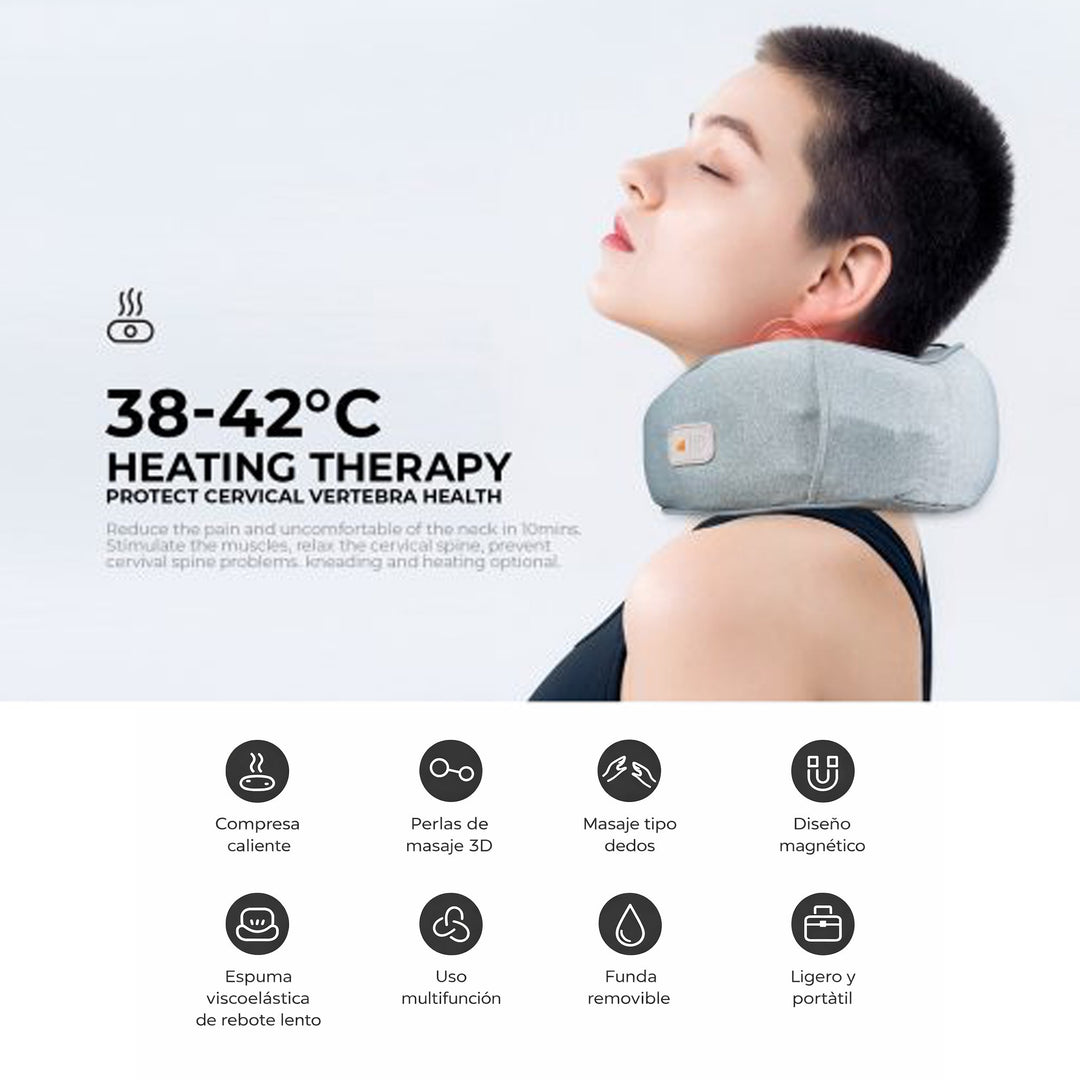 Masajeador Inalámbrico Cuello y Nuca con Calor USB-C NM1701