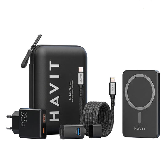 Power Bank Havit Gift Kit PB2024 4 en 1 | Cargador, Cable y Hub USB-C