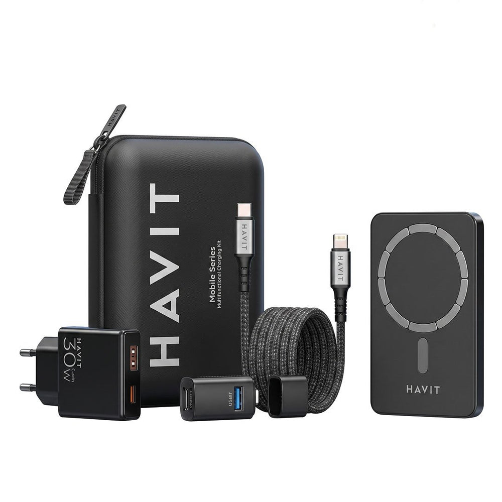 Power Bank Havit Gift Kit PB2024 4 en 1 | Cargador, Cable y Hub USB-C