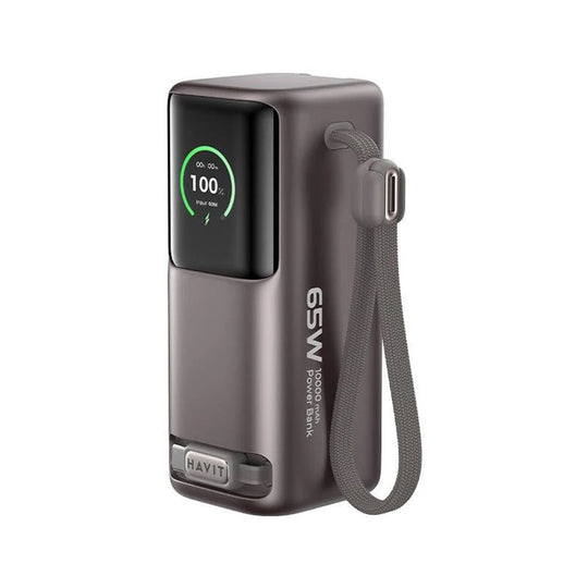 Power Bank Havit PB37 10000mAh 65W con Cable USB-C Retráctil
