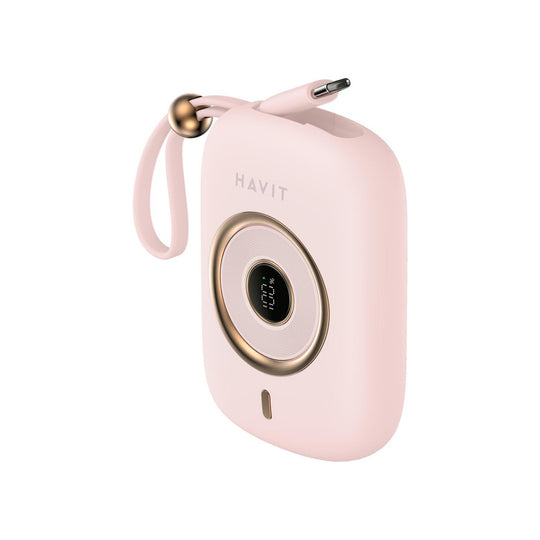Power Bank Havit 10000mAh 35W Rosa con Carga Rápida PD USB-C