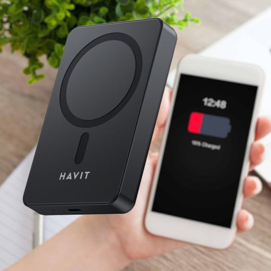 Power Bank Havit PB5217 10000mAh Negro Carga Inalámbrica 15W USB-C