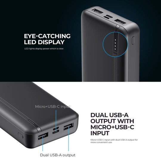 Power Bank Havit PB92 20000 mAh con Carga Rápida PD 20W y 22,5W – Negro