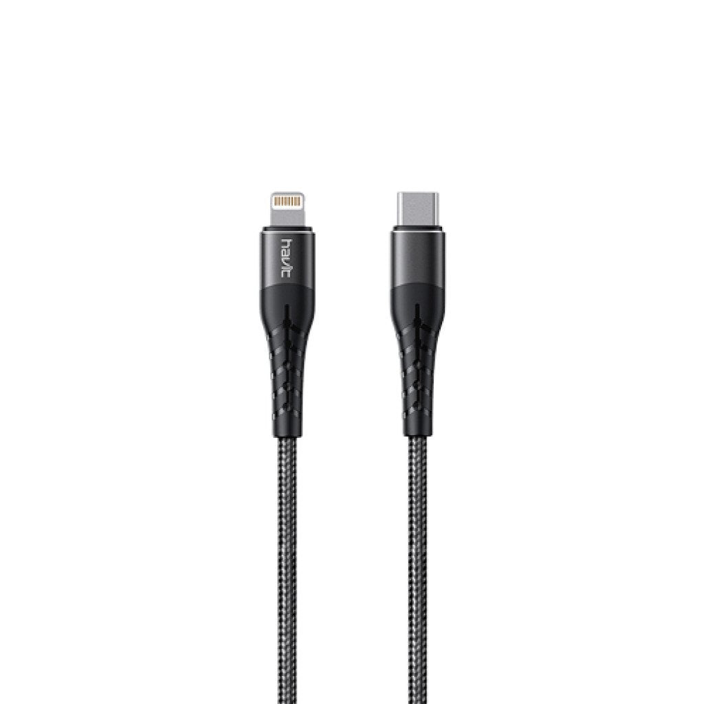 Cable Havit USB-C a Lightning Negro Carga Rápida 20W