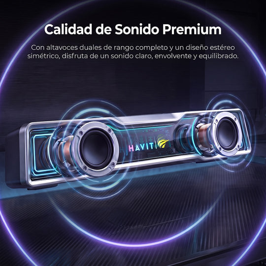 Soundbar Gamer Havit SK220 RGB Bluetooth con Micrófono