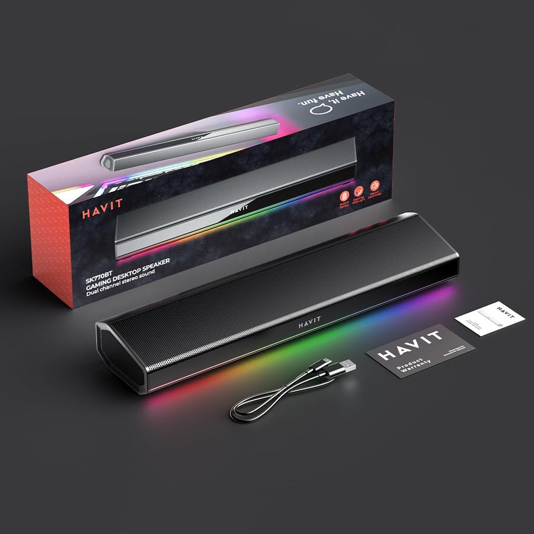 Barra de Sonido Havit SK770 Bluetooth RGB 10W Portátil