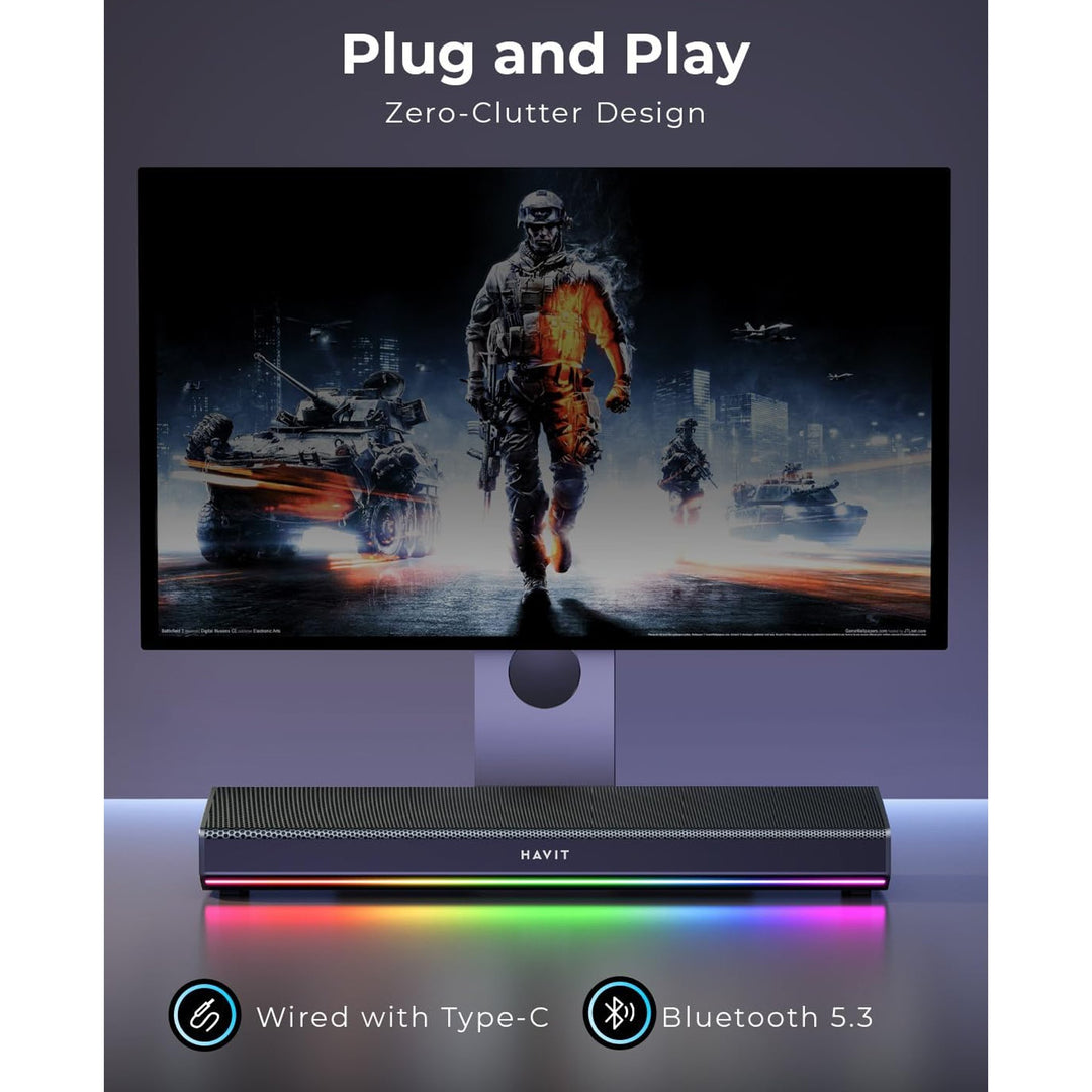 Barra de Sonido Havit SK770 Bluetooth RGB 10W Portátil