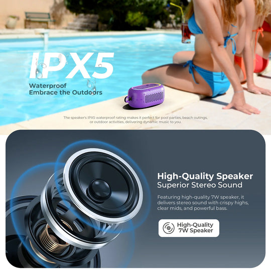 Parlante Bluetooth Havit SK809 7W RGB Waterproof IPX6 Violeta