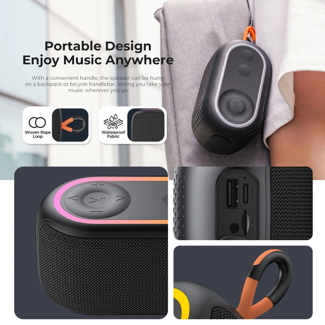 Parlante Bluetooth Havit SK809 7W RGB Waterproof IPX6 Violeta