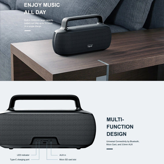 Parlante Bluetooth Havit 30W Portátil IPX7 con FM y USB