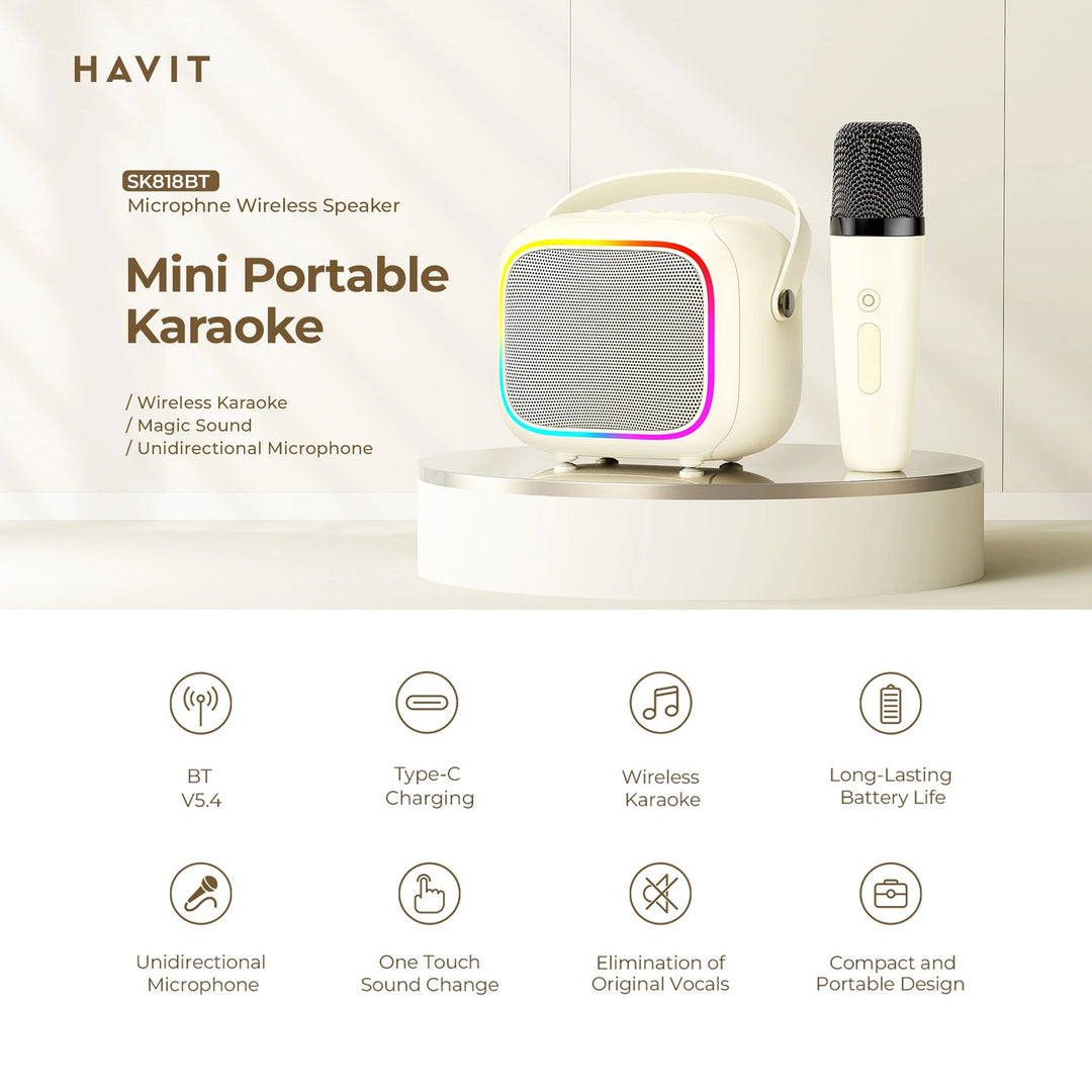 Parlante Bluetooth Havit 5W Portátil con Bluetooth 5.4 USB-C