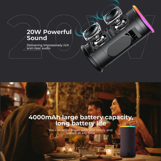Parlante Bluetooth Havit SK833 RGB 20W Waterproof IPX7